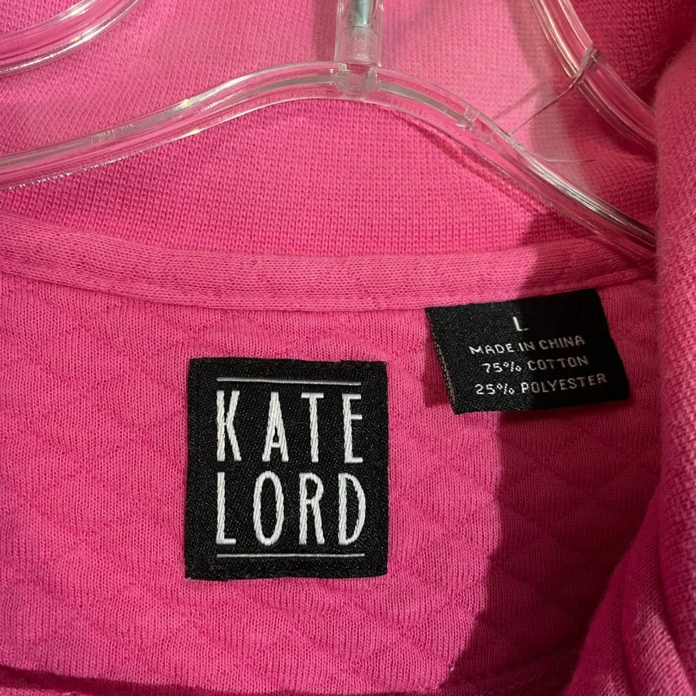 Kate Lord Golf Hot Pink Abbey Springs Full Zip Quilted Sweater‎ Women Size Large